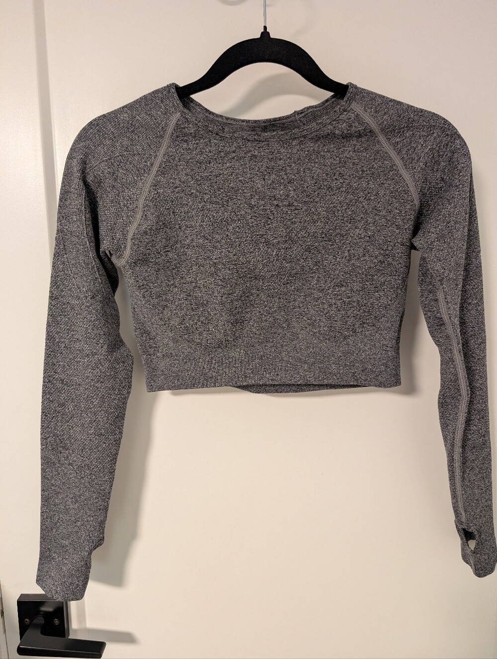 Gray Cropped Workout Top